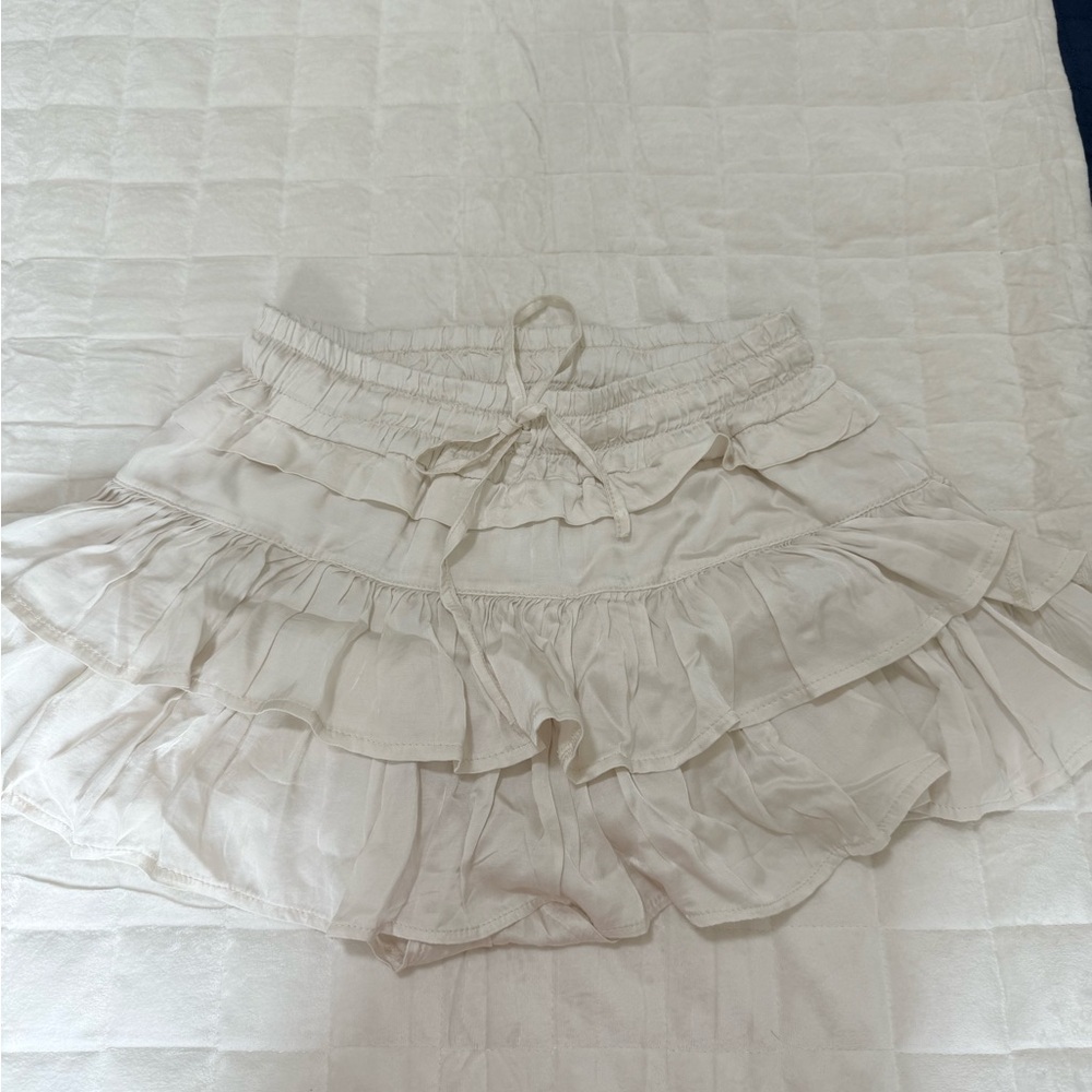 Cream Ruffled Skirt